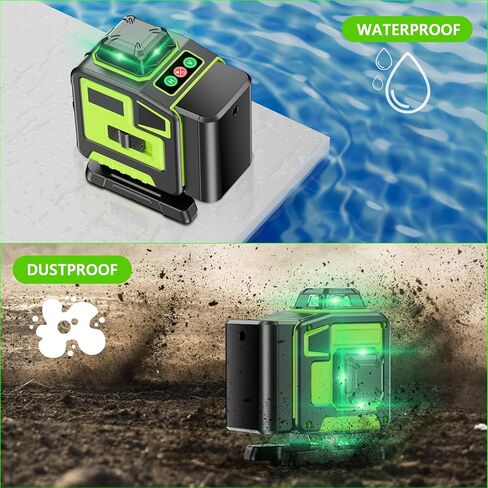 16 Line Laser Level 360 Self Leveling, 4x360°Professional 4D Green Cross Line laser Level with 2 Batteries & Remote Control, for Tiling Floor Construction and Picture Hanging in Kuwait