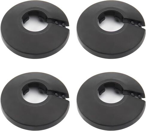 Bztoolbox Fit 1/2" Black Plastic PP Pipe Cover - 16mm (5/8") Flange Water Pipe Decoration Escutcheon 4Pcs in Saudi Arabia