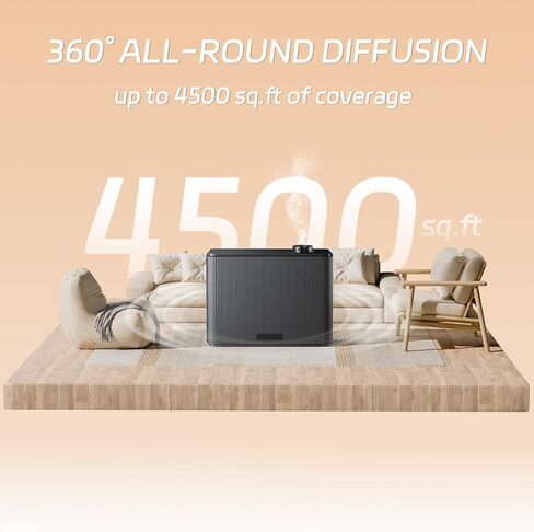 ماكينة هواء ذكية للمنزل 1000 مل، موزع رائحة الفندق بمساحة 4500 قدم مربع، موزع روائح HVAC للمنزل الكبير، بلوتوث ذكي، علاج عطري بدون ماء مثالي للمنزل بأكمله (أسود) in Kuwait