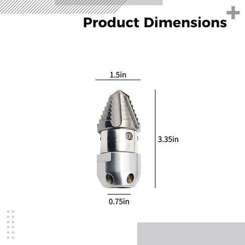 10-Jet Stainless Steel Drain Pipe Sewer Jetter Nozzle With Rotating Capability in Saudi Arabia