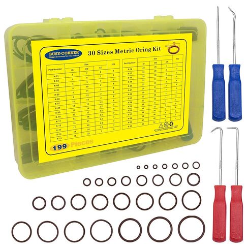 199 قطعة من مجموعات حلقات Viton O، 30 مقاسًا متريًا FKM O Ring Kit، الفلوروكربون 75A، حلقات دائرية مقاومة للمواد الكيميائية والزيوت لمختلف المواد الكيميائية والهيدروليكية والأسطوانات والسباكة مع 4 قطع من الحلقات الدائرية in Saudi Arabia