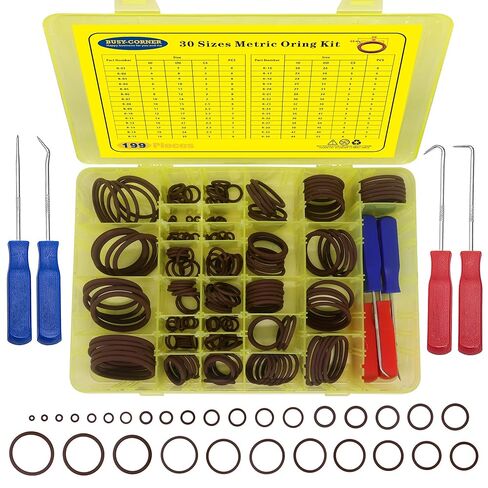 199 قطعة من مجموعات حلقات Viton O، 30 مقاسًا متريًا FKM O Ring Kit، الفلوروكربون 75A، حلقات دائرية مقاومة للمواد الكيميائية والزيوت لمختلف المواد الكيميائية والهيدروليكية والأسطوانات والسباكة مع 4 قطع من الحلقات الدائرية in Saudi Arabia