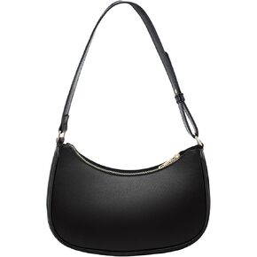 OPPOSHE Black Soft PU Leather Crescent Shoulder Bag for Women, Small Purses with Zipper Closure, Retro Classic Tote HandBag Shoulder Bags Clutch Purse in Kuwait