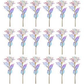 20PCS Small Artificial Colorful Rose Flowers Galaxy Rose Crystal Flower Gifts for Wedding, Mother' s Day Memorable Days Birthday Valentine's Day, Color A