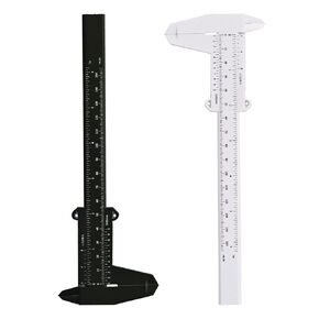 4 Pcs Double Scale Plastic Vernier Caliper Ruler 6Inch 150mm Mini Measuring Tool (White, Black)