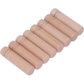Sewing Needle Holder, Easy To Use Anti Lost 8pcs Polishing Wooden Needle Case with 3 Stickers for Household