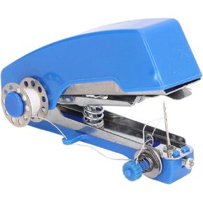 Handheld Sewing Machine Pocket Travel Outdoor Sewer Mini Home Small Manual Hand Sewer Portable Blue Sewing Device Textile Machine Little Stitching Machine Sewing Machines