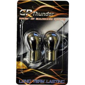 GP Thunder BAU15S PY21W 7507 1056 5007 OFF SET Chrome Silver Light Bulbs Amber 2pcs