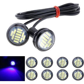 10pcs 18mm Car Eagle Eye DRL Led Daytime Running Lights LED 12V Backup Reversing Parking Signal Automobiles Lamps, Purple Light in Kuwait