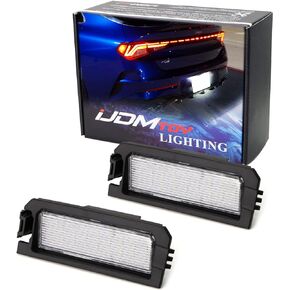 iJDMTOY OEM-Fit 3W Full LED License Plate Light Kit Compatible With Hyundai 2018-up Sonata Elantra, Kia 2017-up Niro Cadenza K7, 18-up Rio, 21-up K5, Powered By 18-Piece Xenon White LED Diodes
