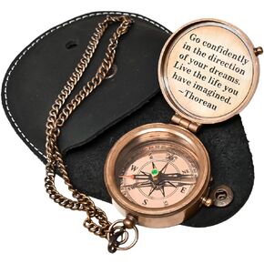 Thoreau's Go Confidently Engraved Compass Graduation Gift, Graduation Gift for him, Cool high School Gift, Boating Hiking Compass, Religious Gifts, Confirmation Gift Direction Compass