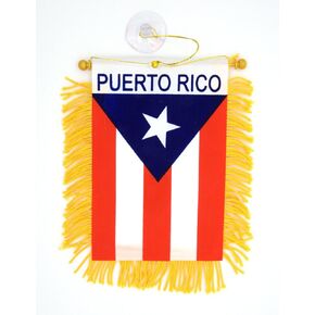 Mini Banner "Puerto Rico" Auto Mirror 3"x5" Flag