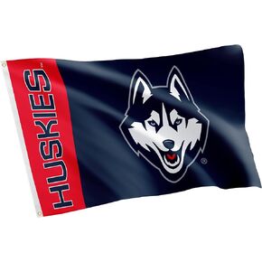 Desert Cactus University of Connecticut Flag UConn Huskies Flags Banners 100% Polyester Indoor Outdoor 3x5 (Team Name)