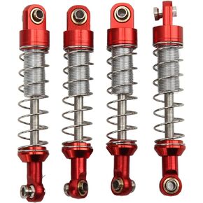 Rc Car Shock Absorber Rc Shock Absorber 60Mm Aluminum Alloy 2 Pairs Aluminum Alloy Shock Absorber 60Mm Rc Car Modification Parts For C14 C24 D90 99S Models (Red)