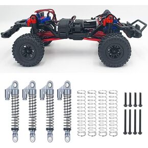 RCHUBAM 4Pcs Aluminum Alloy Shock Absorber Threaded Damper for 1/18 TRX4M Bronco Defender RC Crawler Car (Red)
