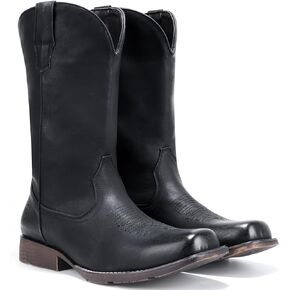 IUV Cowboy Boots For Men Western Boot Durable Fashionable Retro Classic Slip Resistant Boots