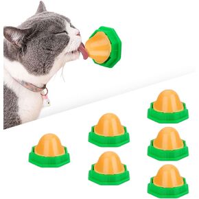 Potaroma 6 Pack Cat Energy Ball Toys, Includes Catnip, Edible Kitty Toys for Cats Lick, Safe Healthy Kitten Chew Toys, Teeth Cleaning Dental Cat Toy, Cat Wall Treats