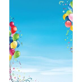 Great Papers! Balloons Everywhere Letterhead for Invitations, Announcements and Personal Messages, Printer Friendly 8.5" x 11", 50 Pack (2023062) in Kuwait