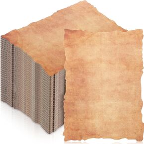 Harloon 200 Sheets Vintage Cotton Watercolor Paper Cardstock Blank 200 Gsm Thick Deckle Edge Paper Antique Edge Virgin Paper for Drawing Writing Printing Decorative Invitations Cards (4 x 6 Inch)