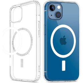 VEGO for iPhone 13 / iPhone 14 Magnetic Case, iPhone 13 Case Compatible with MagSafe, Clear Hard PC Back Cover + Soft TPU Frame Slim Protective Bumper Case for iPhone 13 & iPhone 14 - Alpine Green