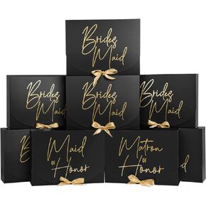 Xylitic 8 Pack Bridesmaid Proposal Box Set with Ribbon, Maid of Honor Proposal Box, Bridesmaid Boxes, Matron of Honor Proposal Gift Box, Bridesmaid Proposal Gifts