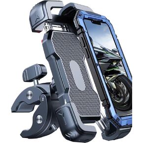Motorcycle Phone Mount, [150mph Wind Anti-Shake][7.2inch Big Phone Friendly] Bike Phone Holder for Bicycle, [5s Easy Install] Handlebar Phone Mount (Yellow)
