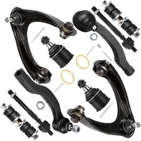 10pc Set Front Suspension Kit Upper Control Arm Inner Outer Tie Rod End Sway Bar Link Lower Ball Joint Replacement for Honda Civic 1996-2000