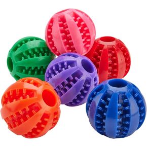 Fillable Treat Ball for Dogs to Keep Them Busy for Hours, 1.5" Puppy Puzzle Balls for Teething Dogs, Dog Crate Mind Stimulating Games for Puppy Boredom, Small Toy Breeds - 6 Pack