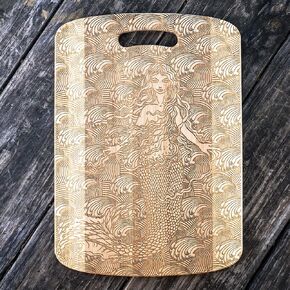 Bamboo - Mermaid Cutting Board 14''x9.5''x.5''