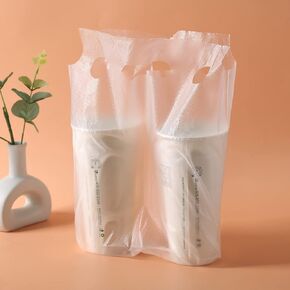 Clear Handle Drink Cup Plastic Bags, Drink Carrier Packaging Bags for Coffee/Juice/Tea, Portable Carrier for Bar Coffee Shop Delivery, Package Pouches Take-Out Cup Holder (600Pcs)