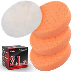 Black Polish Pad, Buffing Polishing Pads, 1Pc 5.5 Inch Face for 5 Inch 125mm Backing Plate Compound Buffing Sponge Pads for Car Buffer Polisher Compounding, Polishing and Waxing