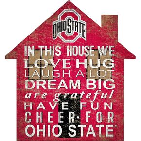 NCAA Ohio State Buckeyes 12" House Shaped Wood Sign