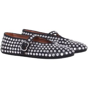 Women Rhinestone Ballet Flats Mary Jane Flat Buckle Strap Ballerina Shoes