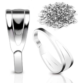 200 Pcs Pinch Bail for Jewelry Making, Pinch Bails for Pendants Necklace Pendant Clasps Connectors Pinch Clip for for Necklace Dangle Charm DIY Craft Making, Gold, 3x7x2.7mm