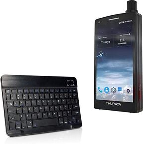 BoxWave Keyboard Compatible with Thuraya X5-Touch - SlimKeys Bluetooth Keyboard, Portable Keyboard with Integrated Commands for Thuraya X5-Touch - Jet Black