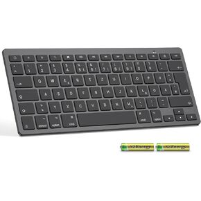 Emetok Keyboard for iPad, Bluetooth Ergonomic Keyboard Compatible with iPad 10.2/9.7/iPad Pro 12.9 11/iPad Air/Mini/iPhone, Include 2 Battery