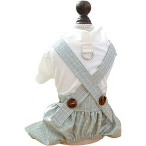 Top T Shirt and Plaid Pants Dog Jumpsuit for Small Dogs Girl Summer Puppy Clothes Dog Overalls Boy Girl Dogs Classic