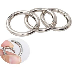 10 Pcs 1 Inch Diameter Round Spring Snap Carabiner Clip,O Rings Spring Trigger Hook for Handbag Purse Shoulder Strap,Mountaineering Camping Backpack Buckle,Keychain Keyring (Gold)