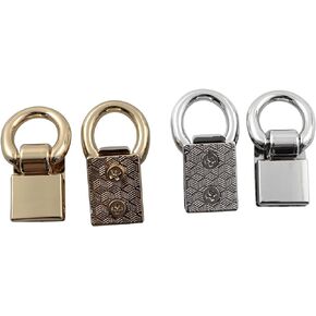 LQ Industrial 4PCS DIY Leather Craft Bag Making Accessory Wallet Hanging Buckle Metal Bag Side Clip Buckle Clutch Bag Lanyard Buckle Bag Hanger Handbag Strap