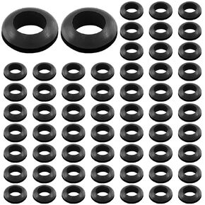 60 Pcs 1/2" Rubber Grommets, Black Rubber Hole Grommet for Wires, Firewall, Cables, Cords, Automotive