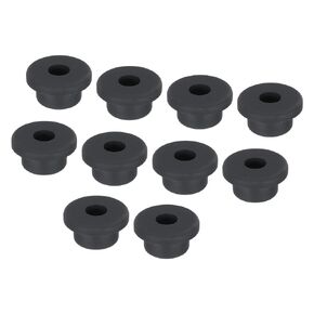 MECCANIXITY 12Pcs T Type Rubber Grommet Mount Dia 11mm ID 7mm Seal Protection Flexible Hole Plugs for Cable Pipe Black
