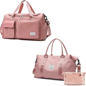 حقيبة سفر لليوجا من القماش الخشن مع حجرة للأحذية وحقيبة يد رياضية للصالة الرياضية مع جيب منفصل جاف ورطب لتدريب الرجال والنساء، حقيبة ليلية/عطلة نهاية الأسبوع in Kuwait
