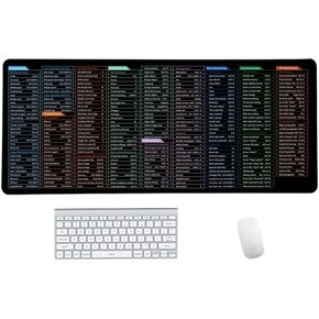 Quick Key Keyboard Mouse Pad, Non-Slip Desk Mat with Office Software Shortcuts Pattern, Upgraded Extended Large Rubber Base Mice Smooth Cloth Mouse Pad Desk Mat