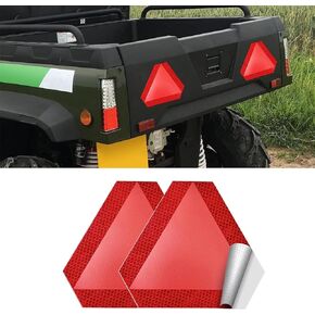 Slow Moving Vehicle Sign 2 Pack,7"x8" Diamond Grade Reflective Sticker,Car Safety Sticker and Decal,SMV Sign for Golf Cart(Orange,2Pack)