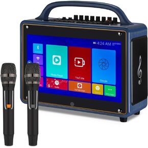 Portable Karaoke Machine Systems Wireless BT Streaming Loudspeaker for Adults&Kid,14"HD Touch Screen/Android 12/4+64G,Support Microphone/WiFi/USB/SD/PC/TV/Phones/HDMI