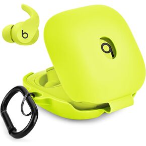 Beats Fit Pro Case, VISOOM Soft Case for Apple Beats Fit Pro 2021 Silicone Protective Beats Pro Case Shockproof Beat Pro Fit Earbuds Case Cover with Keychain (Black)