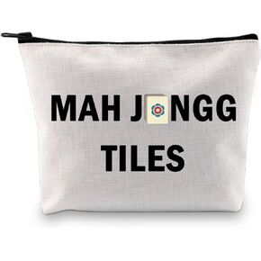 Gzrlyf Mah Jongg Tile Bag Mahjong Lover Gift Mahjong Player Makeup Bag Accessory Zipper Pouch (MAH JONGG TILES1)