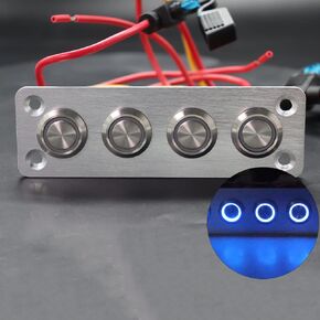 Iztoss 6 Gang Aluminum Push Button Switch Panel for Marine RV Boat Caravan Yacht
