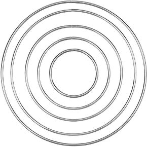 Onwon 10 Pieces Metal Ring Metal Hoops Metal Macrame Rings for Dream Catcher, Macrame Projects, Wreaths and Crafts, 5 Different Sizes - 2/3 / 4/5 / 6 Inches,Silver