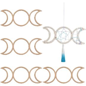 OLYCRAFT 18pcs 3 Size Star Shaped Dream Catcher Frame Wooden Rings Wood Star Hoops Wooden Hoop Rings Circle Nature Wooden Hoop Craft Rings for Floral Wreath Wall Hangings DIY Craft Supplies Home Decor